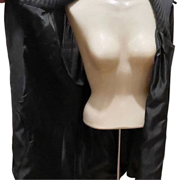 Yipon Yichu Yiponyichu A-Line Button Front Knit Collar Sleeves Swing Coat - Picture 13 of 16